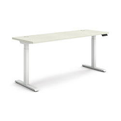 Hon Coordinate Height Adjustable Desk Bundle 2-Stage,70 in x 22 in x 27.75 in to 47 in, Silver Mesh/Designer White