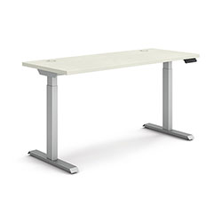 Hon Coordinate Height Adjustable Desk Bundle 2-Stage, 58 in x 22 in x 27.75 in to 47 in, Silver Mesh\Silver