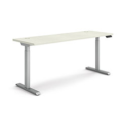 Hon Coordinate Height Adjustable Desk Bundle 2-Stage, 70 in x 22 in x 27.75 in to 47 in, Silver Mesh\Silver