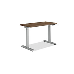 Hon Coordinate Height Adjustable Desk Bundle 2-Stage, 46 in x 22 in x 27.75 in to 47 in, Pinnacle\Silver