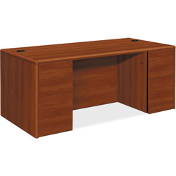 Hon Desk, Double-Pedestal, F/F, B/B/F, 66 inx30 inx29-1/2 in , Cognac