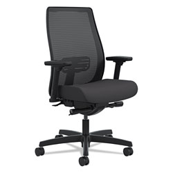 Hon Endorse Mesh Mid-Back Work Chair, Supports up to 300 lbs., Black Seat/Black Back, Black Base