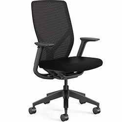 Hon Flexion Task Chair, Black Fabric Seat, Black Mesh Back, Black Frame, 5-star Base, Armrest