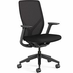 Hon Flexion Mesh Back Task Chair, Up to 300 lb, 14.81 in to 19.7 in Seat Height, 24 in Back Height, Black, Ships in 7-10 Business Days