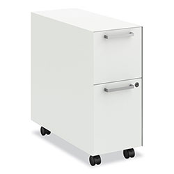 Hon Fuse Mobile Slim Pedestal File, Left/Right, 2-Drawers: Box/File, Letter, Designer White, 10x23.25x21