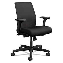 Hon Ignition 2.0 4-Way Stretch Low-Back Mesh Task Chair, Supports Up to 300 lb, 16.75 in to 21.25 in Seat Height, Black