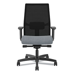 Hon Ignition 2.0 4-Way Stretch Mid-Back Mesh Task Chair, Gray Adjustable Lumbar Support, Basalt/Black