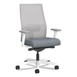 Hon Ignition 2.0 4-Way Stretch Mid-Back Mesh Task Chair, Gray Adjustable Lumbar Support, Basalt/Fog/White