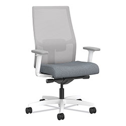 Hon Ignition 2.0 4-Way Stretch Mid-Back Mesh Task Chair, Up to 300 lb, 17 in - 20 in Seat Ht, Basalt/Fog/White