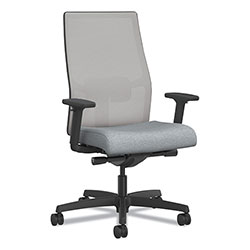 Hon Ignition 2.0 4-Way Stretch Mid-Back Mesh Task Chair, White Adjustable Lumbar Support, Cloud/Fog/White