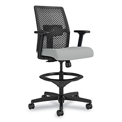 Hon Ignition 2.0 ReActiv Low-Back Task Stool, 22.88 in to 31.75 in Seat Height, Flint Seat, Charcoal Back, Black Base