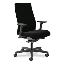 Hon Ignition 2.0 Upholstered Mid-Back Task Chair, 17 in to 21.5 in Seat Height, Black Fabric Seat/Back
