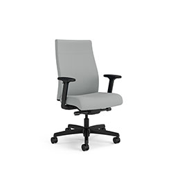 Hon Ignition 2.0 Upholstered Mid-Back Task Chair, Up to 300 lbs, 17 to 21.5 Seat Height, Flint Seat and Back, Black Base