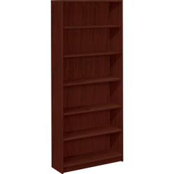 Hon Laminate Bookcase with Square Edge, 6 Shelf, 36 inx84 in, Mahogany