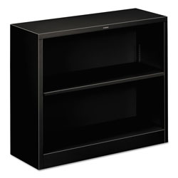Hon Metal Bookcase, Two-Shelf, 34-1/2w x 12-5/8d x 29h, Black