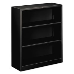 Hon Metal Bookcase, Three-Shelf, 34-1/2w x 12-5/8d x 41h, Black (HONS42ABCP)