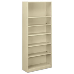 Hon Metal Bookcase, Six-Shelf, 34-1/2w x 12-5/8d x 81-1/8h, Putty (HONS82ABCL)