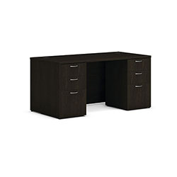 Hon Mod Double Pedestal Desk Bundle, 60 in x 30 in x 29 in, Java Oak