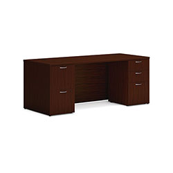 Hon Mod Double Pedestal Desk Bundle, 72 in x 30 in x 29 in, Traditional Mahogany