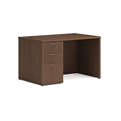 Hon Mod Single Pedestal Desk Bundle, 48 in x 30 in x 29 in, Sepia Walnut