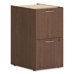 Hon Mod Support Pedestal, Left or Right, 2 Legal/Letter-Size File Drawers, Sepia Walnut, 15 in x 20 in x 28 in