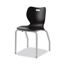 Hon SmartLink Four-Leg Chair, 19.5 in x 19.63 in x 31 in, Onyx Seat, Onyx Base, 4/Carton