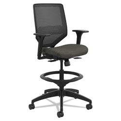 Hon Solve Series Mesh Back Task Stool, Supports up to 300 lbs., Ink Seat, Ink Back, Black Base