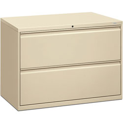Hon 800 Series Two-Drawer Lateral File, 42w x 19.25d x 28.38h, Putty