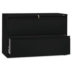 Hon 800 Series Two-Drawer Lateral File, 42w x 19.25d x 28.38h, Black