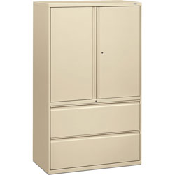 Hon 800-Series 2 Drawer Metal Lateral File Cabinet, 42 in Wide, Beige