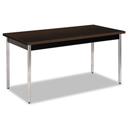 Hon Utility Table, Rectangular, 60w x 30d x 29h, Mocha/Black