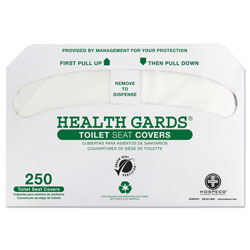 Hospeco Health Gards Green Seal Recycled Toilet Seat Covers, White, 250/PK, 4 PK/CT (HOSGREEN-1000)