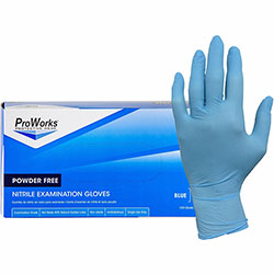 Hospeco NPF Nitrile Powder Free Exam Gloves, Large Size, 100/Box, 5.5 mil Thickness, 9.50 in Glove Length