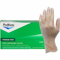 Hospeco Vinyl Industrial Gloves, Small Size, 100/Box, 3 mil Thickness, 9 in Glove Length
