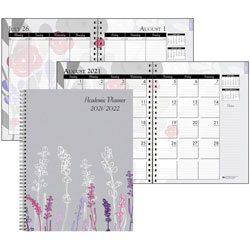 House Of Doolittle Academic Wild Flower Weekly/Monthly Planner, Academic, Julian Dates, Monthly, Weekly, 1 Year, August till July, 1 Week, 1 Month Double Page Layout