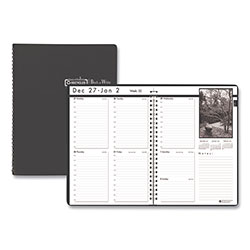 House Of Doolittle Black-on-White Photo Weekly Appointment Book, Landscapes Photography, 11 x 8.5, Black Cover, 12-Month (Jan to Dec): 2024