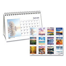 House Of Doolittle Earthscapes Recycled Desk Tent Monthly Calendar, Scenic Photography, 8.5 x 4.5, White Sheets, 12-Month (Jan to Dec): 2024