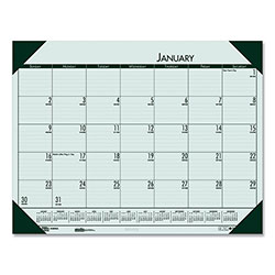 House Of Doolittle EcoTones Recycled Monthly Desk Pad Calendar, 22 x 17, Green-Tint/Woodland Green Sheets/Corners, 12-Month (Jan to Dec): 2024