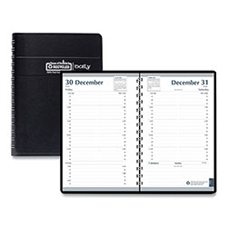 House Of Doolittle Memo Size Daily Appointment Book with 15-Minute Schedule, 8 x 5, Black Cover, 12-Month (Jan to Dec): 2024