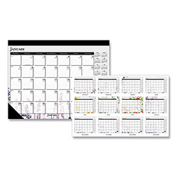 House Of Doolittle Recycled Desk Pad Calendar, Wild Flowers Artwork, 22 x 17, White Sheets, Black Binding/Corners,12-Month (Jan-Dec): 2024