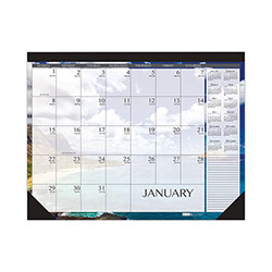 House Of Doolittle Recycled Earthscapes Desk Pad Calendar, Seascapes Photography, 18.5 x 13, Black Binding/Corners,12-Month (Jan to Dec): 2024