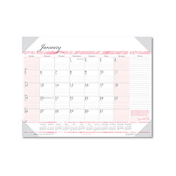 House Of Doolittle Recycled Monthly Desk Pad Calendar, Breast Cancer Awareness Artwork, 22 x 17, Black Binding/Corners,12-Month (Jan-Dec): 2024