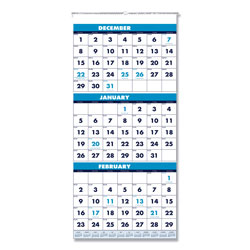 House Of Doolittle Three-Month Format Wall Calendar, 14-Month (Dec 2023-Jan 2025), Vertical Orientation, 12.25 x 26, White Sheets, Recycled