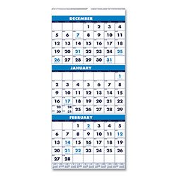 House Of Doolittle Three-Month Format (Dec 2023 to Jan 2025) Wall Calendar, Vertical Orientation, 8 x 17, White Sheets, 14-Month, Recycled