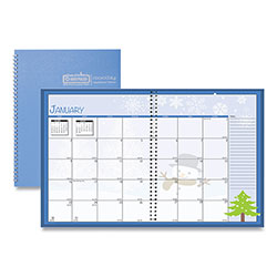 House Of Doolittle Seasonal Monthly Planner, Illustrated Seasons Artwork, 10 x 7, Light Blue Cover, 12-Month (Jan to Dec): 2024
