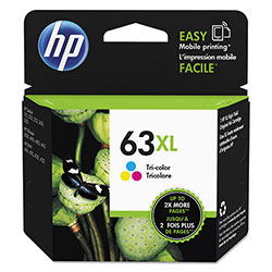HP 63XL, (F6U63AN) High Yield Tri-Color Original Ink Cartridge