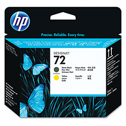 HP 72 Back and Yellow Ink Cartridge ,Model C9384A ,Page Yield 105000