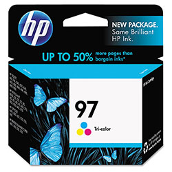 HP C9363WN No. 97 High Yield Tri-Color Print Cartridge, 560 Pages