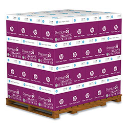 HP Premium24 Paper, 98 Bright, 24 lb Bond Weight, 8.5 x 11, Ultra White, 500 Sheets/Ream, 5 Reams/Carton, 64 Cartons/Pallet