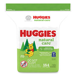 Huggies® Natural Care Sensitive Baby Wipes, 3.88 x 6.6, Unscented, White, 184/Pack, 3 Packs/Carton